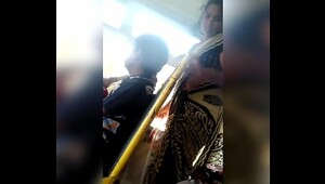 Telugu aunty show boobs in bus