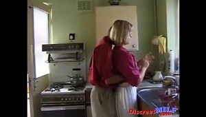 Sexy milf fucks in kitchen