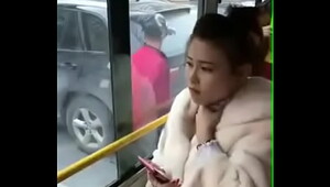 Japanese kiss guy in a crowded bus