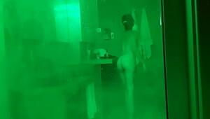 Mom takes shower and sons friend forces her to fuck